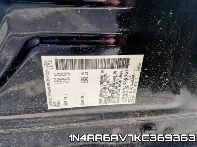 1N4AA6AV7KC369363 фото 2
