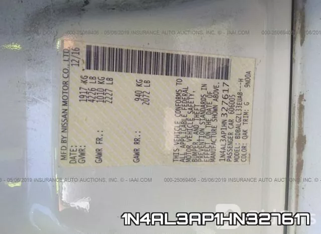 1N4AL3AP1HN327617 фото 10