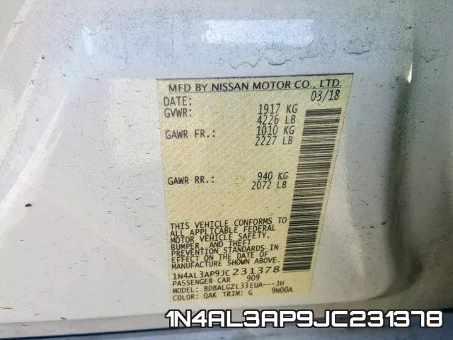 1N4AL3AP9JC231378 фото 2