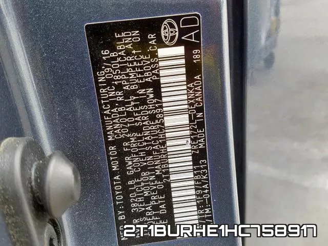 2T1BURHE1HC758917 фото 2