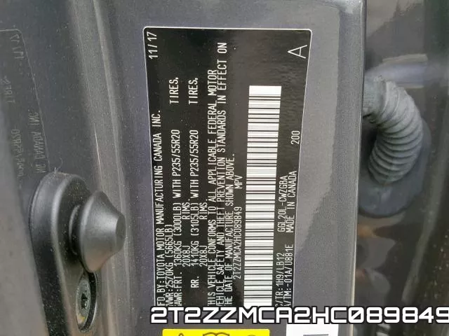 2T2ZZMCA2HC089849 фото 2