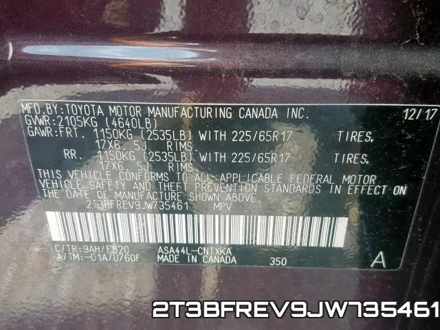 2T3BFREV9JW735461 фото 2