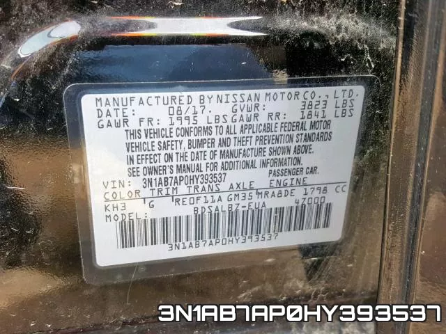 3N1AB7AP0HY393537 фото 2