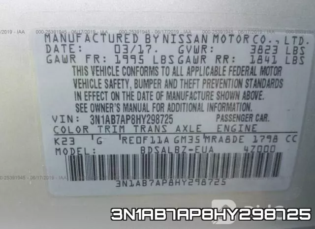 3N1AB7AP8HY298725 фото 10