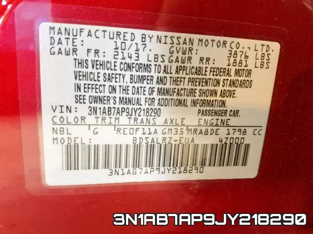 3N1AB7AP9JY218290 фото 2