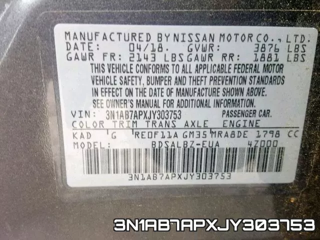 3N1AB7APXJY303753 фото 2