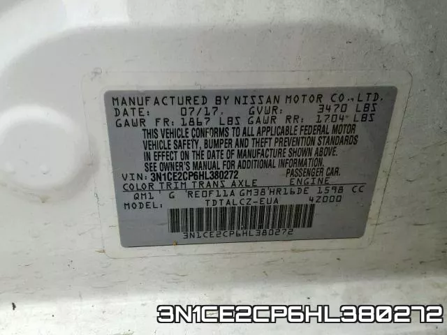 3N1CE2CP6HL380272 фото 2