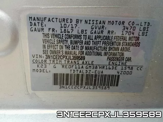 3N1CE2CPXJL359589 фото 2