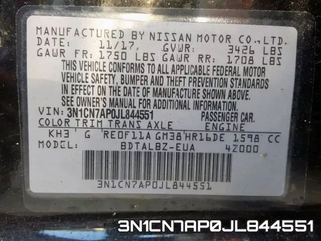3N1CN7AP0JL844551 фото 2