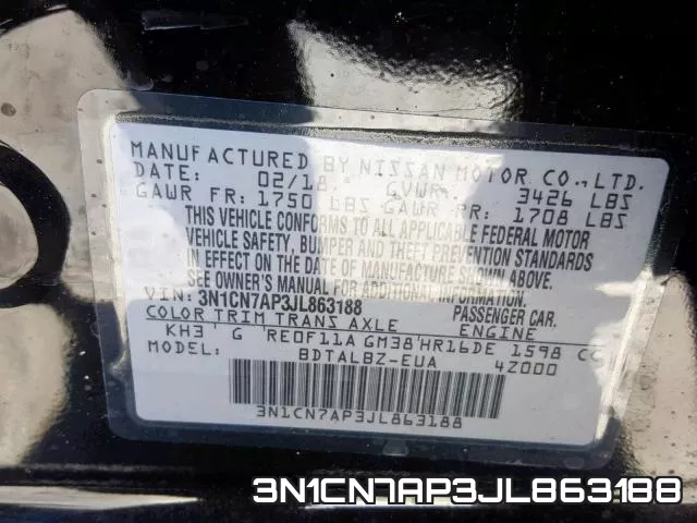 3N1CN7AP3JL863188 фото 2