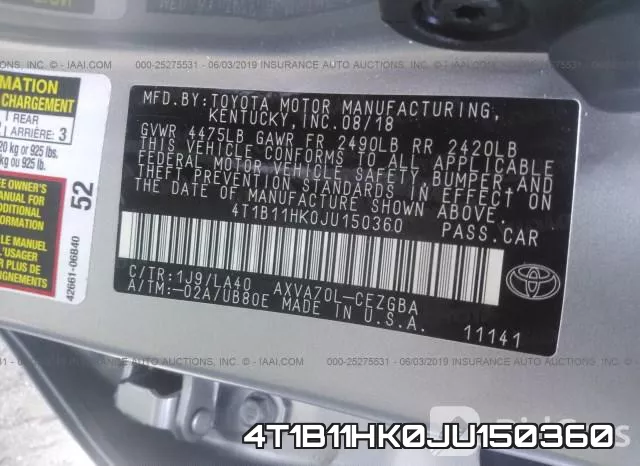 4T1B11HK0JU150360 фото 10