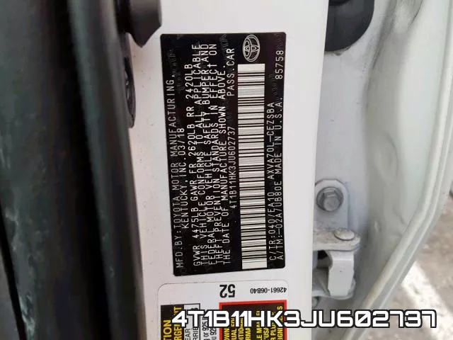 4T1B11HK3JU602737 фото 2