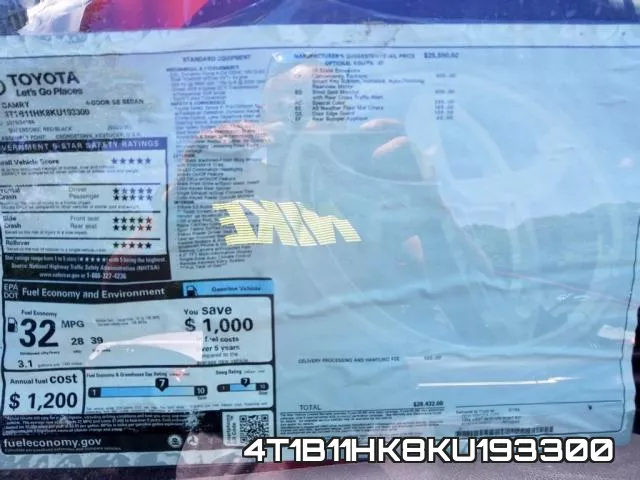 4T1B11HK8KU193300 фото 2