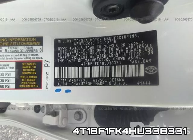 4T1BF1FK4HU338331 фото 10