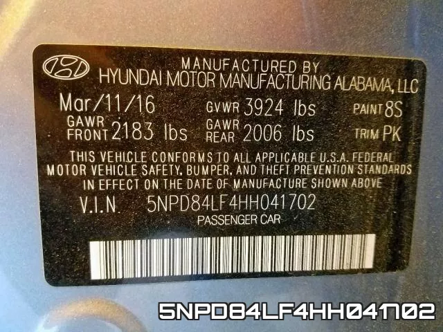 5NPD84LF4HH041702 фото 2