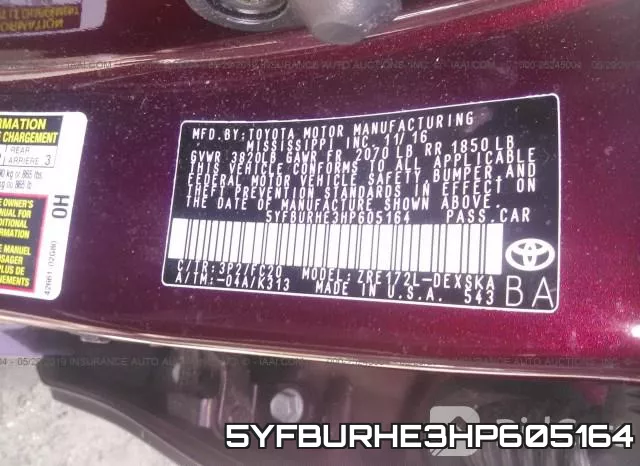5YFBURHE3HP605164 фото 10