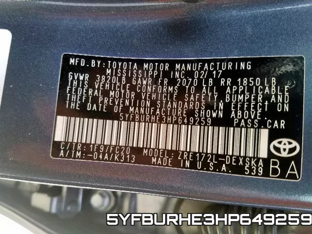 5YFBURHE3HP649259 фото 2