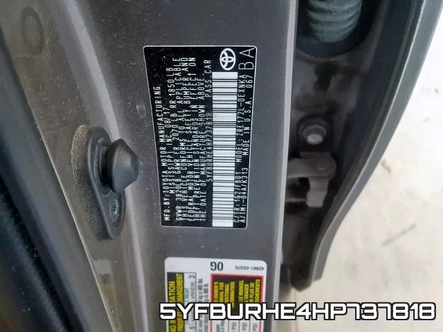 5YFBURHE4HP737818 фото 2