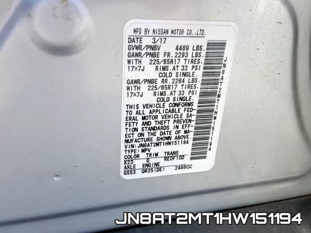 JN8AT2MT1HW151194 фото 2