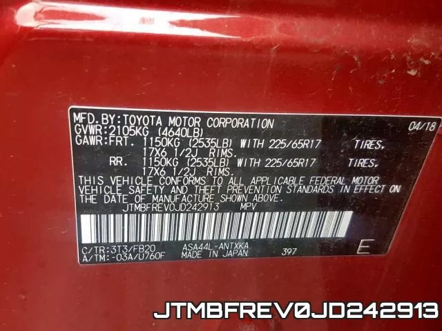 JTMBFREV0JD242913 фото 2