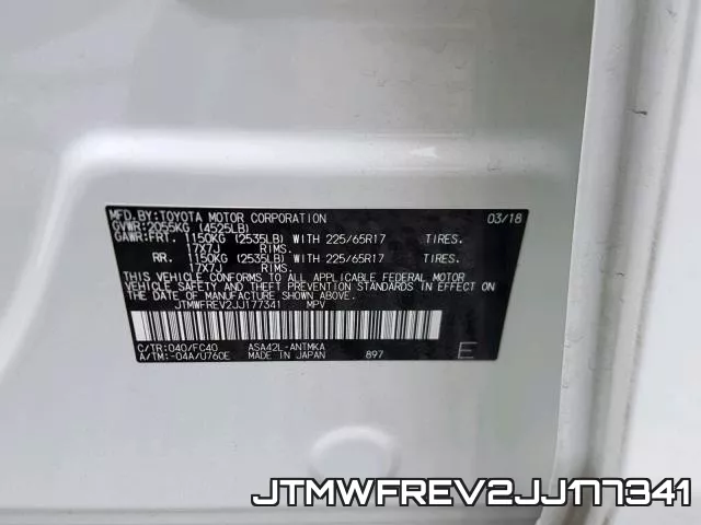 JTMWFREV2JJ177341 фото 2