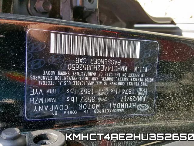 KMHCT4AE2HU352650 фото 2