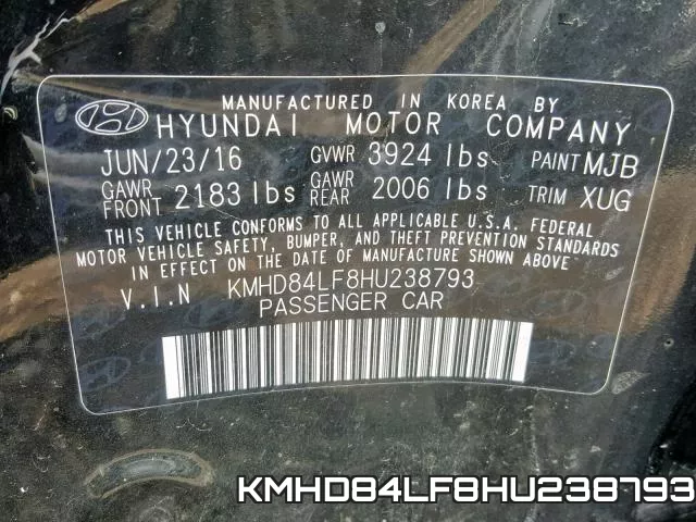 KMHD84LF8HU238793 фото 2