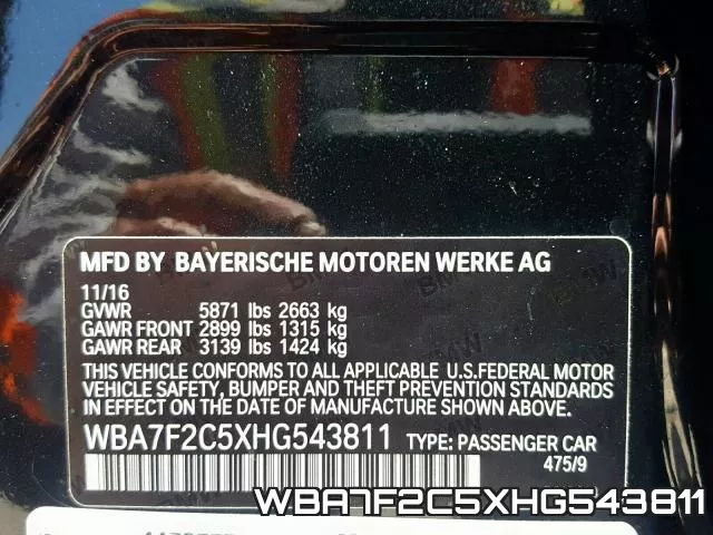 WBA7F2C5XHG543811 фото 2