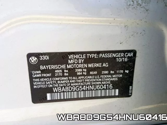 WBA8D9G54HNU60416 фото 2