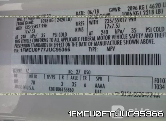 1FMCU0F77JUC95366 фото 10
