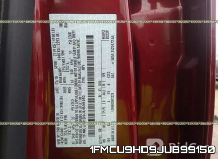 1FMCU9HD9JUB99150 фото 10