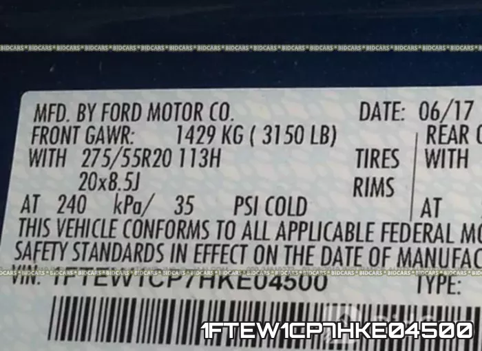 1FTEW1CP7HKE04500 фото 10