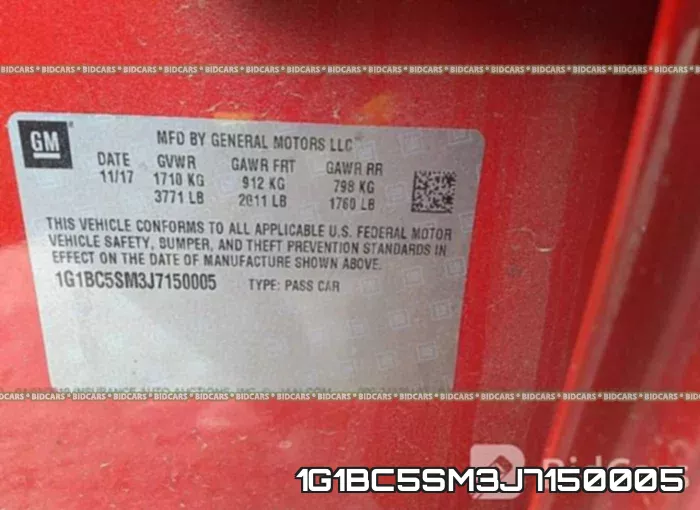 1G1BC5SM3J7150005 фото 10