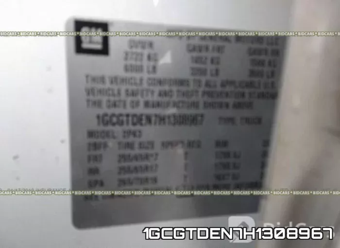 1GCGTDEN7H1308967 фото 10