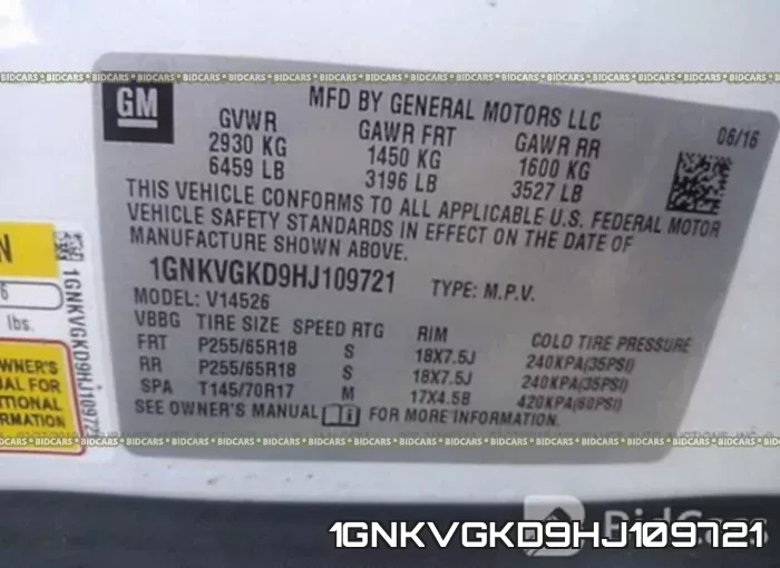 1GNKVGKD9HJ109721 фото 10