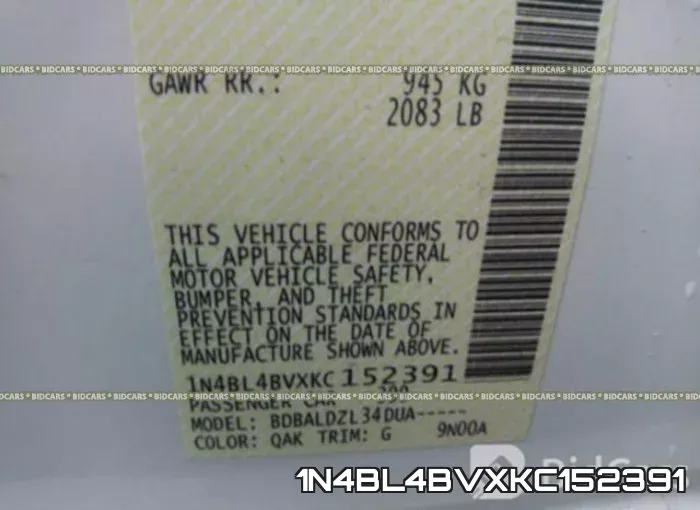 1N4BL4BVXKC152391 фото 10