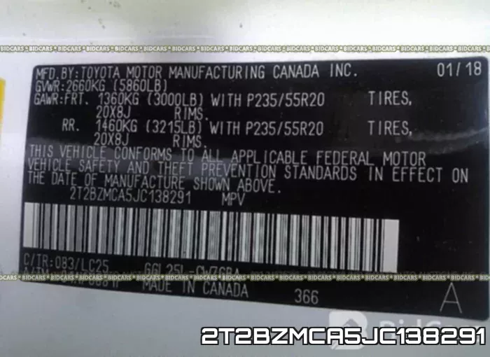 2T2BZMCA5JC138291 фото 9