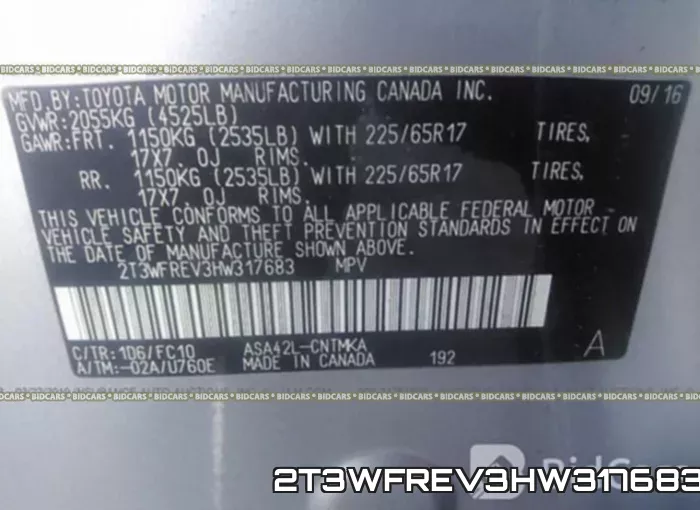 2T3WFREV3HW317683 фото 10
