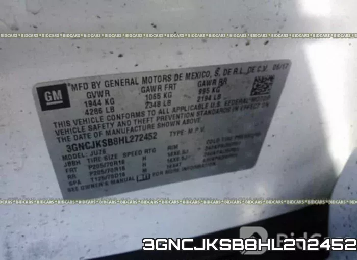 3GNCJKSB8HL272452 фото 10
