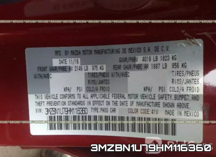 3MZBN1U79HM116360 фото 10