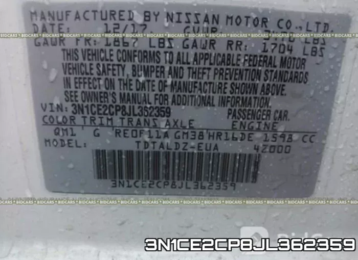 3N1CE2CP8JL362359 фото 10