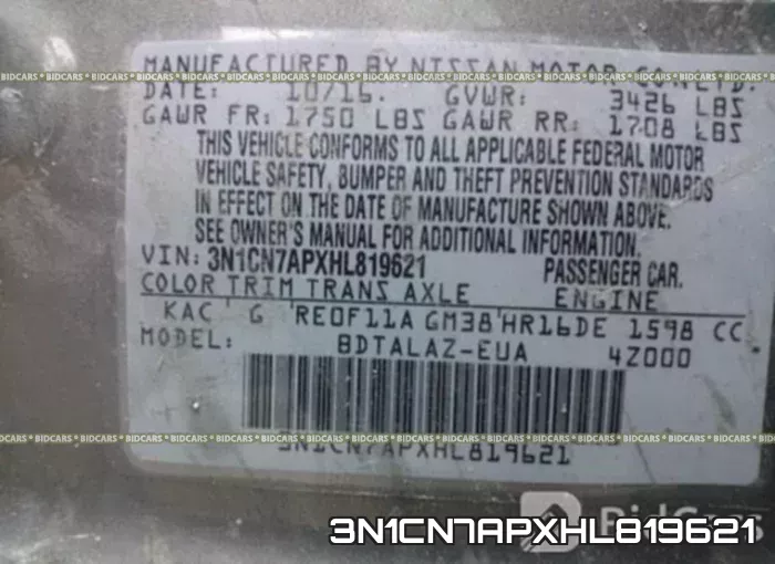 3N1CN7APXHL819621 фото 10