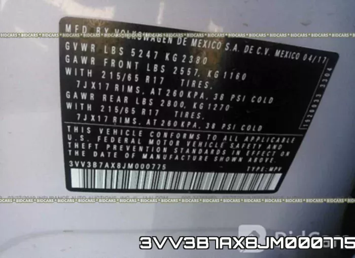 3VV3B7AX8JM000775 фото 9