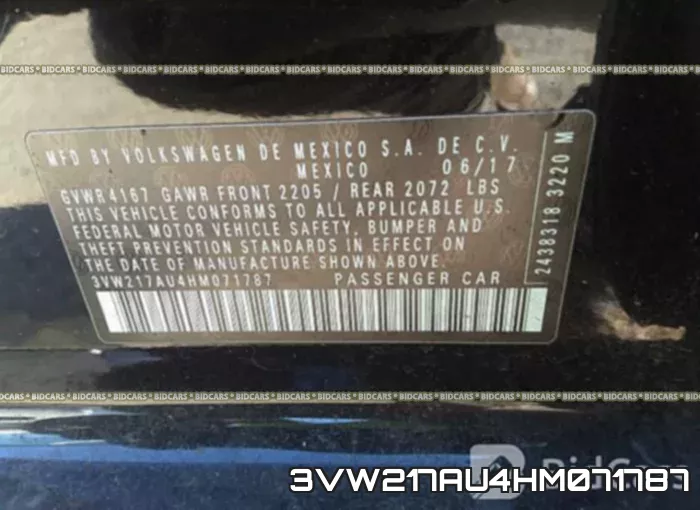 3VW217AU4HM071787 фото 10