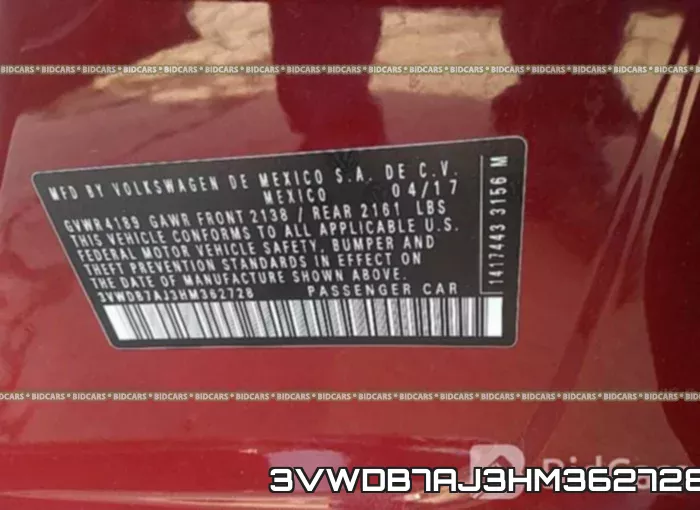 3VWDB7AJ3HM362728 фото 10