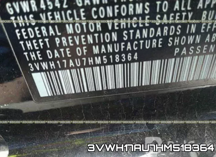 3VWH17AU7HM518364 фото 10