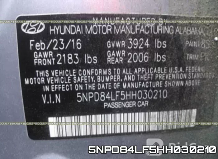 5NPD84LF5HH030210 фото 10