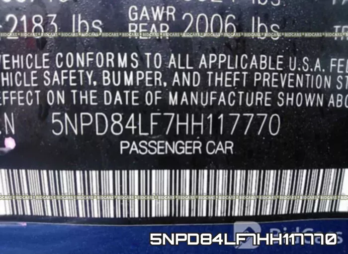 5NPD84LF7HH117770 фото 10