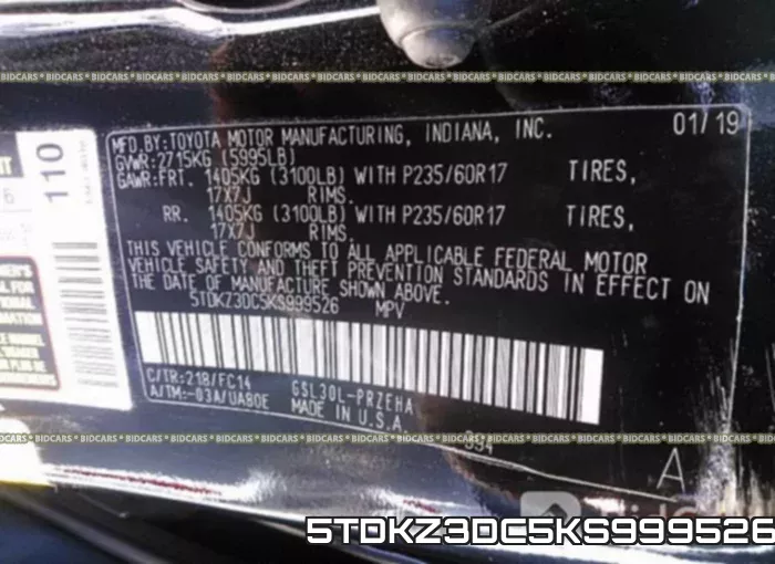 5TDKZ3DC5KS999526 фото 10