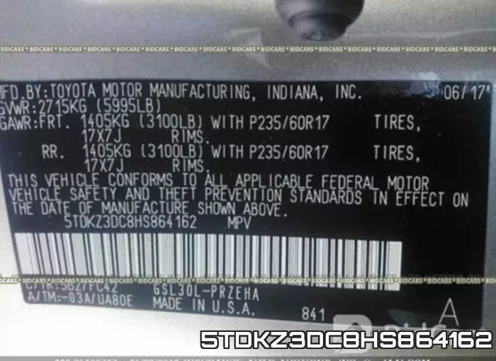 5TDKZ3DC8HS864162 фото 10